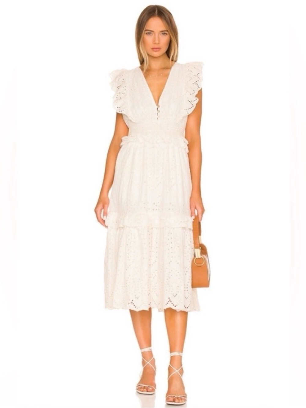 Cleobella Cherie Midi Dress in Ivory size Large